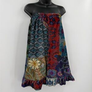 NWT Natural Life Patchwork Print Towel Wrap in Multi | Size S/M